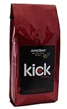 JUMP START BLEND: Dark French Roast, 12 oz. High Caffeine Ground Coffee, Rich Bold Strong Intense, Classic European Blend, Very Dark Chocolate Tones, Velvet Finish, Brewed/Espresso