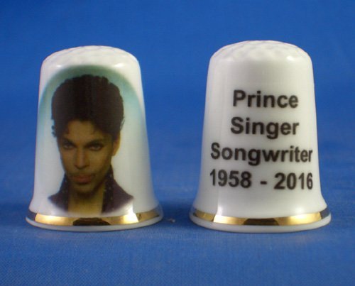 Porcelain China Collectable Thimble - Prince Singer Songwriter 2016 -- Free Gift Box