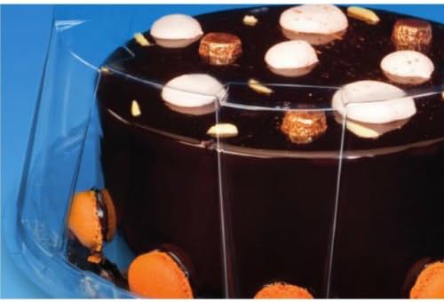 10 pcs Plastic Disposable Clear BOX Round Dome Black Base Cake Pie 22DXN30+03