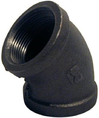 PANNEXT FITTINGS B-L4505 45 Degree Equal Elbow, 1/2", Black