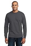 Port & Company Men's Tall Long Sleeve 50/50 Cotton/Poly T Shirt XLT Charcoal