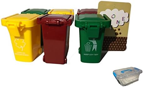 Crazystone's Kids Push Toy Vehicles Garbage Truck's Trash Cans 6-Packed in 1 Plastic Box