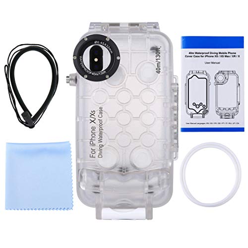 iPhone X/XS 40m/130ft Waterproof Diving Housing Photo Video Taking Underwater Cover Case (Transparent) - Thumbnail 7