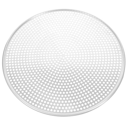 HEMOTON Pizza Oven Pan, 17 Inch Pizza Crisper Pan with Holes, Pizza Tray Round Pizza Oven Pan for Home Restaurant Pizzeria, Easy Clean & Dishwasher Safe (Silver)