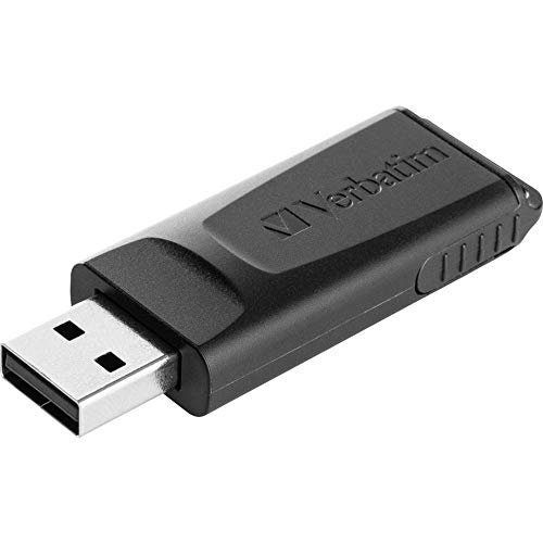 Verbatim Slider USB-flash drive 128 GB - USB 2.0 - USB memory stick - for laptop notebook ultrabook TV car stereo - USB 2.0 stick - data stick with sliding-mechanism - black