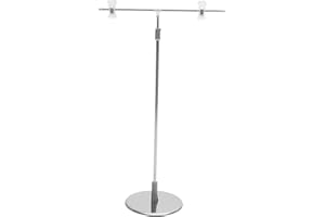 Holibanna Adjustable Stainless Steel T-shape Table Standing Sign Holder for Posters and Advertisements Compact