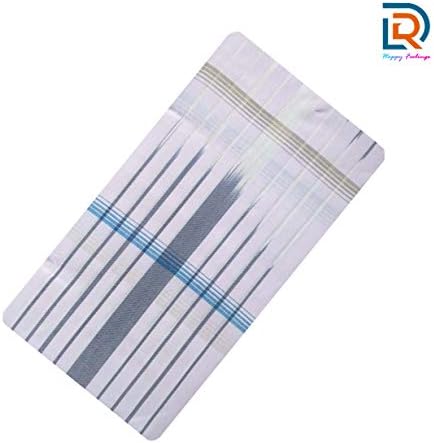 DGR High Durable Men Cotton Designer Lungi for Casual Wear | White & D-Gray