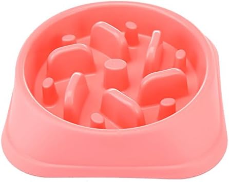 Slow Feeder Dog Bowl Slow Eating Dog Bowls Pet Puppy Feeding Bowl Fun Puzzle Feeder Non Skid (Pink-2)