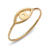 Evil Eye Ring in 18k Gold-plated 925 Sterling Silver (Size 6) by Silver Phantom Jewelry