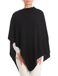 DALLE PIANE CASHMERE - Poncho Cashmere Blend - Made in Italy, Color: Black, One Size