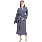 HOMEYGLOW Women's Waffle Pure Cotton Kimono Bathrobe, Four Seasons Lightweight Sleeprobe, Men's Sleeprobe
