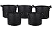 HONGVILLE 5-Pack Grow Bags/Aeration Fabric Pots w/Handles (3-Gallons, Black)