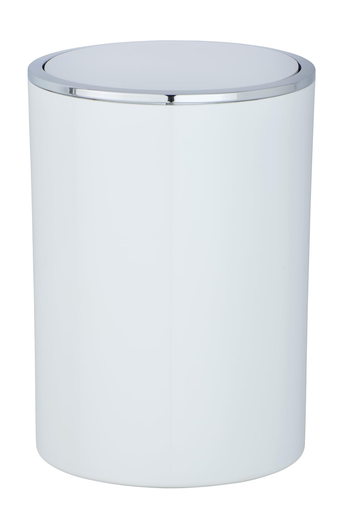 Wenko" Inca Swing Cover Bin, ABS, White/Chrome, 18.5 x 18.5 x 25.5 cm