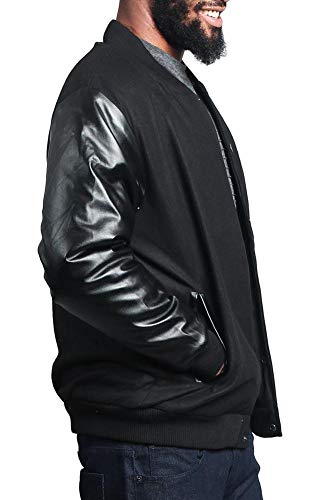 G-Style USA Letterman Varsity Jacket VJ100A - Black/Black - 3X-Large