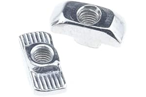 BINZZO Sliding T Slot Nuts 4040 Series M4 24 Pack Drop in T Nuts Carbon Steel Nickel Plated Half Round Roll in Sliding 8mm Slot Aluminum Profile Accessories for T Slot Aluminum Profile 40 x 40 Series