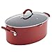 Rachael Ray Cucina Nonstick Pasta Stock Pot with Lid and Spout, 8 Quart, Cranberry Red