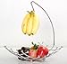 Fruit Basket with Banana Holder, Luxe Premium's Fruit Basket with Banana Hanger, Elegant and Decorative Chrome Fruit Bowl with Banana Hook, Amazing Design, Fashionable and Stylish Look