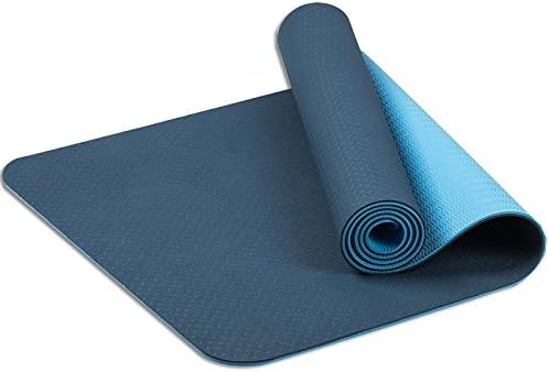 Non Slip Yoga Mat Eco Friendly TPE Workout Exercise Mat with Carrying Strap,Two-sided Anti-Slip Design Anti-tear Hot Pilates Pad Mats in Home &amp; Gym - 6mm Thick