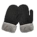 LETHMIK Kids Mittens Winter Gloves,Boys&Girls Reversible Cuff Cute Warm Thick Fleece Lined Black
