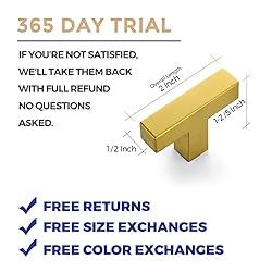 Ravinte 10 Pack Gold Square Bar Cabinet Knobs 2