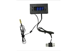 coolerguys 5V USB Powered Thermal Monitor with Digital LED Display for USB-Powered Case Fan