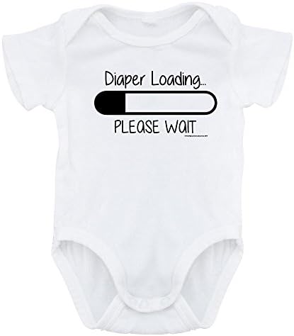 ForBabyz Funny Baby Bodysuit Romper, Diaper Loading, Unisex Boy Girl, White