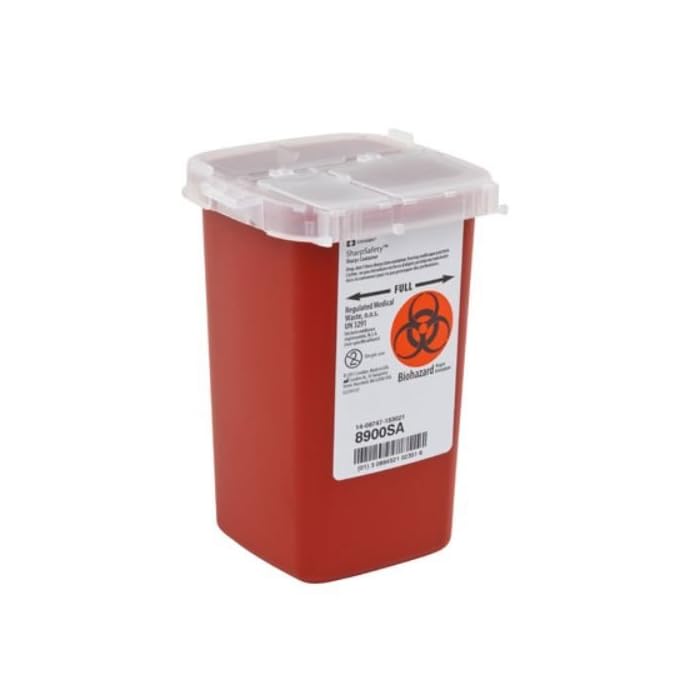 1 Quart Red Phlebotomy Sharps Container Case of 10