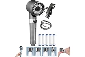 Ion Drops Filtered Shower Head, Ion Drops Filtered Showerhead High Pressure with Handheld, Adjustable 4 Spray Modes Settings 