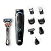 Braun 9-in-1 All-in-one trimmer MGK5080 Beard Trimmer & Hair Clipper, Body Groomer, Ear & Nose Hair Trimmer, Detail Trimmer Attachment, Black/Blue
