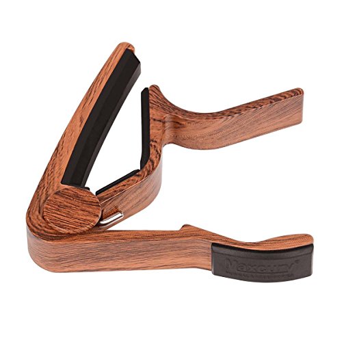 Guitar Capo for Acoustic Guitar and Electric Guitars - Quick Change Clamp Capo for Ukulele and Banjo, Rosewood Color - Thumbnail 2