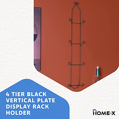HomeX 4Tier Black Vertical Plate Display, Rack Plate Holder