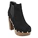 Beston FM40 Women's Platform Metallic Studded Chunky Heel Chelsea Ankle Booties