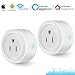 Wi-Fi Smart Plug, 2 Pack Mini Smart Outlets Sockets, No Hub Required, Works with Amazon Alexa Echo Google Assistant, Multi Function with Timing Wifi Enabled Remote Control