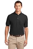 Port Authority Men's Silk Touch Polo with Pocket XL Black
