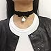 Bell Choker Collar Necklace Lolita Bow Collar Cat Kitty Velvet Necklace (W)