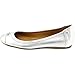 Coach Chelsea Metallic Tumbled Silver Cap-Toe Ballet Flat Women's Dress Shoe