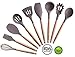 Silicone Cooking Utensils, 9 Pieces Nonstick Heat Resistant Kitchen Utensil Set BPA Free with Natural Wood Handle by Maphyton