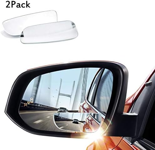 Car blind spot mirrors, ANIKUV 360°Adjustable Frameless Wide Angle Convex Blind Spot Rearview Mirror with 3M Adhesive and HD Convex Glass, Universal Vehicles Car Fit Stick-on Design (2 Pack)