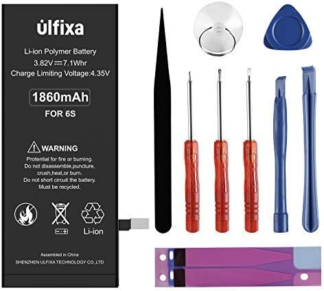 Ulfixa Battery Replacement for iPhone 6s with Repair Tools Kit 0 Cycle 1860mAh iP 6s Battery