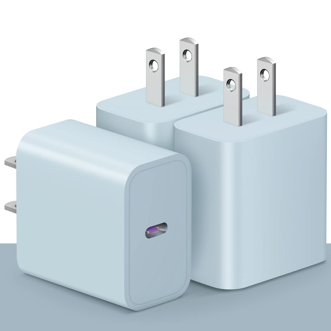 Photo 1 of [3 Pack] USB C Charger Block, iPhone 16 Charger Block 20W PD Power Adapter for iPhone 16/16Pro/16Pro Max/16Plus/15/14/13/12/11/ Xs/X, iPad and More - Blue