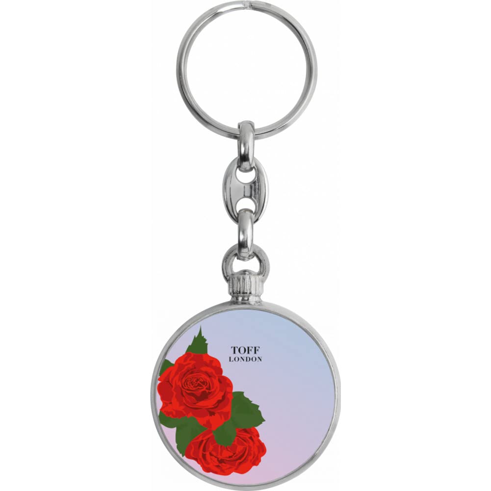 Toff London Red Rose Flower Keyring
