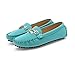 SUNROLAN Women's Polyurethane Suede Round Toe Flats Slip-Ons Loafers Casual Moccasins Shoes