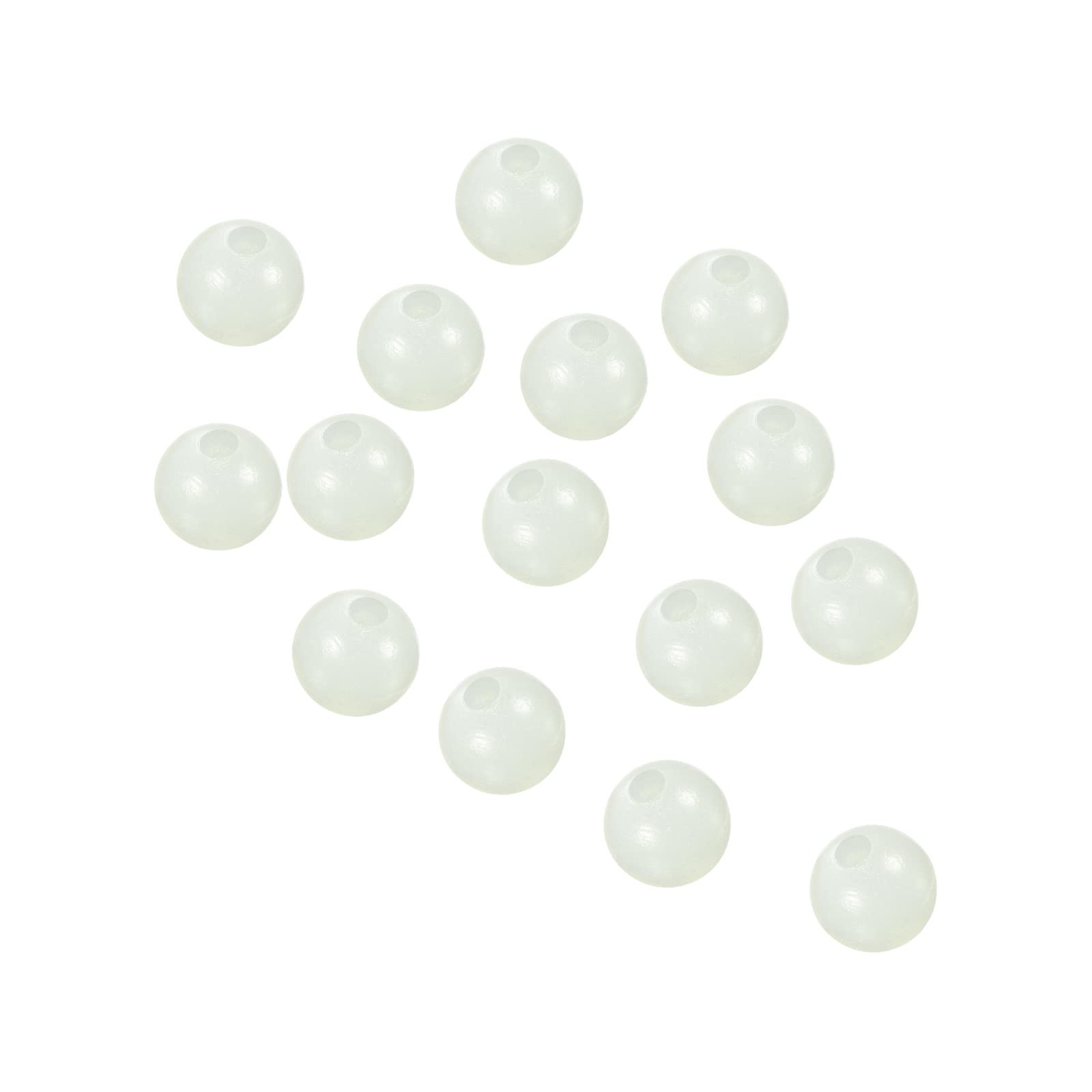 PATIKIL 4mm Luminous Fishing Beads, 200 Pieces Plastic Glow Fishing Bait Eggs Rig Bead Tackle Tool Round, White