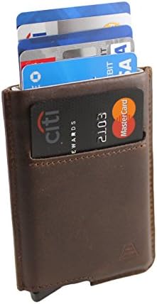 Andar Slim RFID Minimalist Card Case Full Grain Leather Wrapped - The Pilot