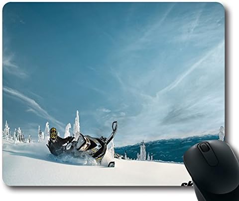 Sports Snowmobile Wallpaper Non-Slip Rubber Gaming Mouse Pad Size 9 Inch(220mm) X 7 Inch(180mm) X 1/8(3mm)