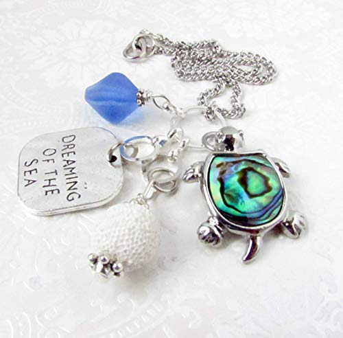 Rear View Mirror Charm Car Accessories Rearview Car Charm, Turtle Car Charm, Sea Glass Car Charm Essential Oil Diffuser - Thumbnail 4