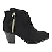 BELLA MARIE AD58 Women's Side Zipper Block Heel Ankle Booties Run 1.5 Size Small