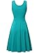 HUHOT Womens Sleeveless V Neck Dress with Pocket Summer Beach Midi Flared Tank Dress