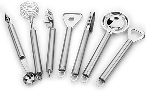 Kitchen Gadgets Set, Whisk, Bottle Opener, Egg Separator, Peeler, Fish Scaler, Anti-scalding Clip, Ice Cream Scoop with hangable Handles,7 Pieces