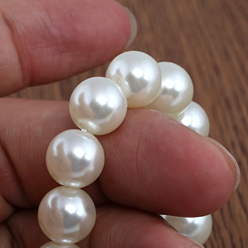 Naler 500pcs Assorted Pearl Beads for DIY Jewelry Making Vase Fillers Table Scatter Wedding Birthday Party Home Decoration, Ivory, 4/6/8/10mm